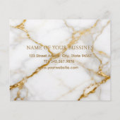 Luxury White Marble Gold Monogram Real Estate チラシ (裏面)