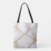 Luxury White Marble Gold Monogram Real Estate トートバッグ (裏面)