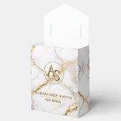 Luxury White Marble Gold Monogram Real Estate フェイバーボックス (オープン)