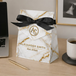 Luxury White Marble Gold Monogram Real Estate フェイバーボックス