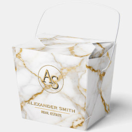 Luxury White Marble Gold Monogram Real Estate フェイバーボックス