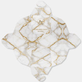 Luxury White Marble Gold Monogram Real Estate フェイバーボックス (見開き)