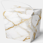 Luxury White Marble Gold Monogram Real Estate フェイバーボックス (裏面)