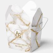 Luxury White Marble Gold Monogram Real Estate フェイバーボックス (見開き)