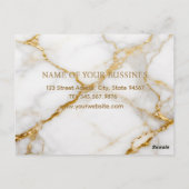 Luxury White Marble Gold Monogram Real Estate ポストカード (裏面)
