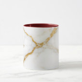 Luxury White Marble Gold Monogram Real Estate マグカップ (中央)