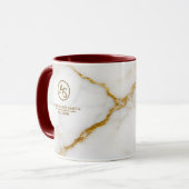 Luxury White Marble Gold Monogram Real Estate マグカップ (正面左)