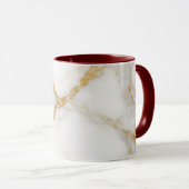 Luxury White Marble Gold Monogram Real Estate マグカップ (正面右)