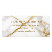 Luxury White Marble Gold Monogram Real Estate ラックカード (裏面)