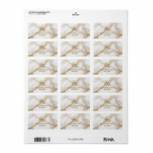 Luxury White Marble Gold Monogram Real Estate ラベル (フルシート)