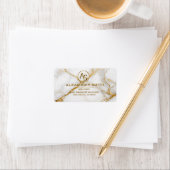 Luxury White Marble Gold Monogram Real Estate ラベル (インサイチュ)