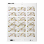 Luxury White Marble Gold Monogram Real Estate ラベル (フルシート)