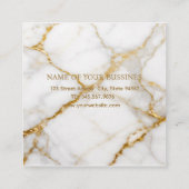 Luxury White Marble Gold Monogram Real Estate 予約カード (裏面)