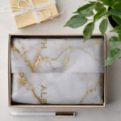 Luxury White Marble Gold Monogram Real Estate 薄葉紙 (ギフト)