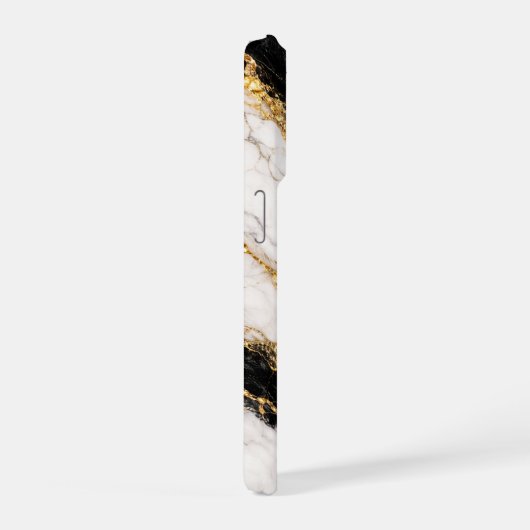 Luxury White Marble Gold Vein Phone Case iPhoneケース (右側面)