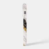 Luxury White Marble Gold Vein Phone Case iPhoneケース (左側面)