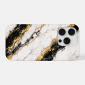 Luxury White Marble Gold Vein Phone Case iPhoneケース (裏面横)