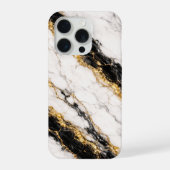 Luxury White Marble Gold Vein Phone Case iPhoneケース (裏面)