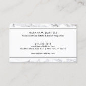 Luxury White Marble Realtor Real Estate 名刺 (裏面)