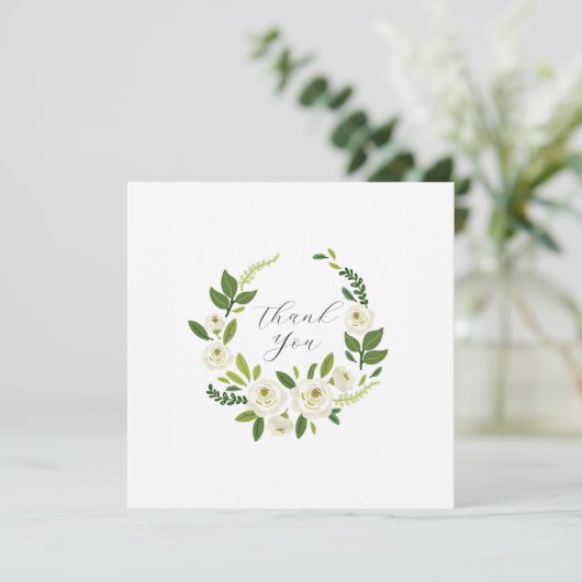 Luxury White Rose Floral Frame  カード (スタンド正面)