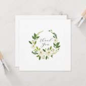 Luxury White Rose Floral Frame  カード (正面/裏面インサイチュ)