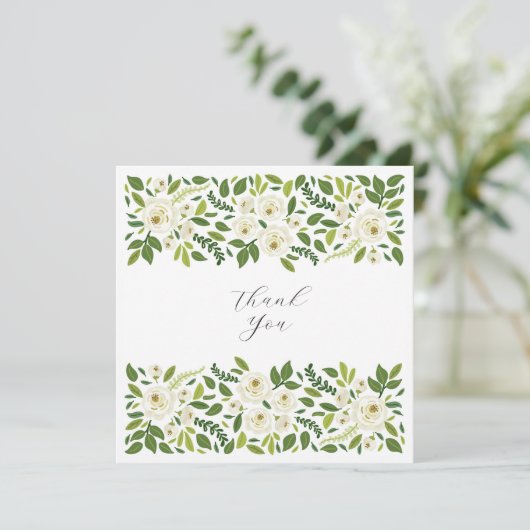 Luxury White Rose Floral Frame  カード (スタンド正面)