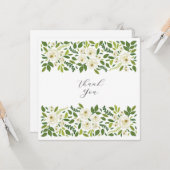 Luxury White Rose Floral Frame  カード (正面/裏面インサイチュ)