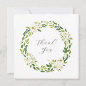 Luxury White Rose Floral Frame  サンキューカード (正面)