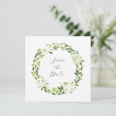 Luxury White Rose Floral Frame  セーブザデート (スタンド正面)