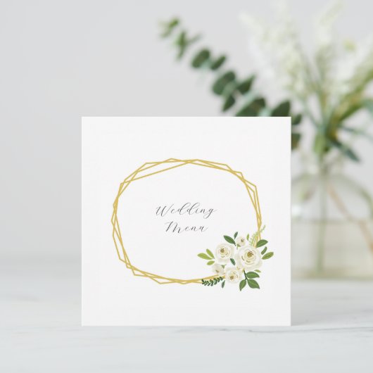 Luxury White Rose Floral Frame  メニュー (スタンド正面)