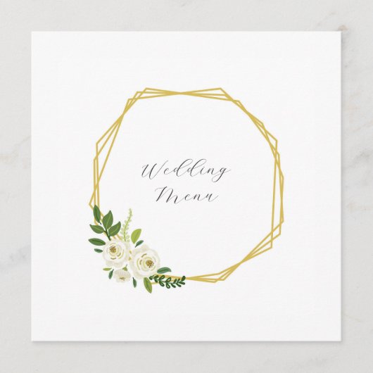 Luxury White Rose Floral Frame  メニュー (正面)