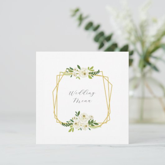 Luxury White Rose Floral Frame  メニュー (スタンド正面)