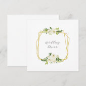 Luxury White Rose Floral Frame  メニュー (正面/裏面)