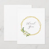 Luxury White Rose Floral Frame  出欠カード (正面/裏面)