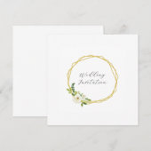 Luxury White Rose Floral Frame  招待状 (正面/裏面)