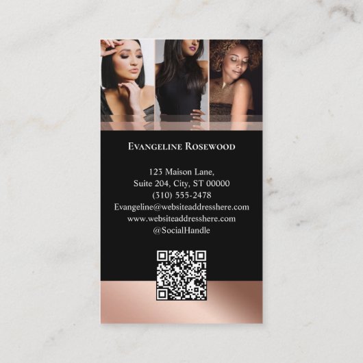 Luxury Wig Hair Studio Arch Luxe Photo Black Rose 名刺 (裏面)