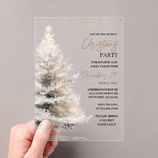 Luxury Winter Holiday アクリル招待状 (インサイチュ (ポータブル))