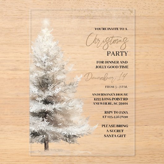 Luxury Winter Holiday アクリル招待状 (正面)