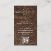 Luxury Woodgrain Monogram Home Contractor Photo 名刺 (裏面)