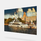 Luxury Yacht Wall Art Coastal Harbor Scene アクリルサイン (傾斜)