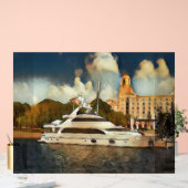 Luxury Yacht Wall Art Coastal Harbor Scene アクリルサイン (ウェディング)
