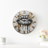 Luxury Zebra Lip Modern Fashion Art Decor ラージ壁時計 (ホーム)