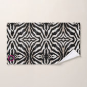 Luxury Zebra Print Elegant Black & White Faux Fur バスタオルセット (ハンドタオル)
