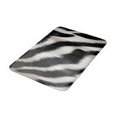 Luxury Zebra Print Elegant Black & White Faux Fur バスマット (アングル)
