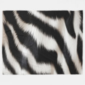 Luxury Zebra Print Elegant Black & White Faux Fur フリースブランケット (正面(横))
