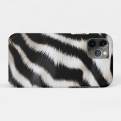 Luxury Zebra Print Elegant Black & White Faux Fur  Case-Mate iPhoneケース (裏面(横))