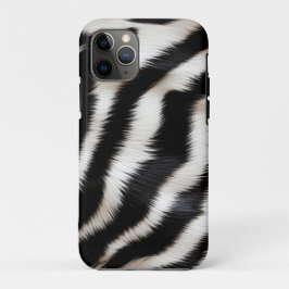 Luxury Zebra Print Elegant Black & White Faux Fur  iPhone 11 Proケース