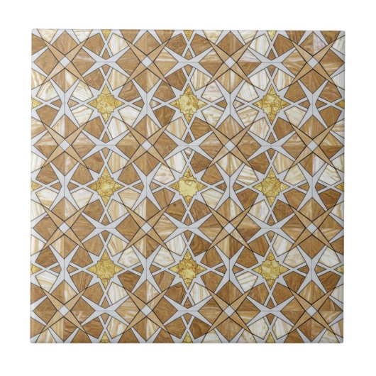 Luxury Zellige Moroccan Mosaic Pattern Beige Cream タイル (正面)