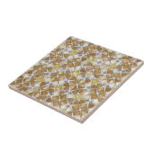 Luxury Zellige Moroccan Mosaic Pattern Beige Cream タイル (側面)