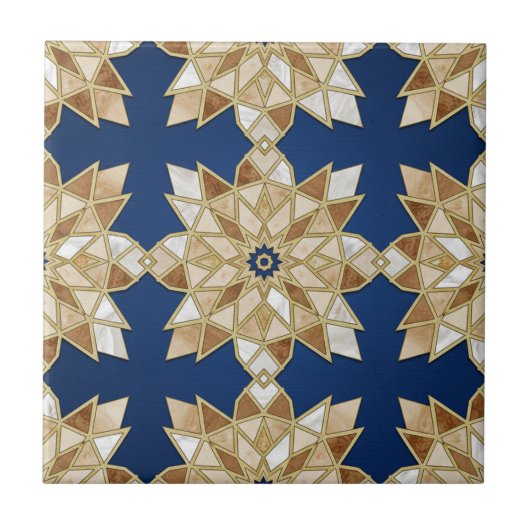 Luxury Zellige Moroccan Mosaic Seamless Pattern  タイル (正面)
